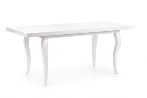 MASA DINING EXTENSIBILA MOZART, ALBA, 140/180 CM, BLAT DIN MDF SI PICIOARE DIN LEMN MASIV, STIL CLASIC - Img 6