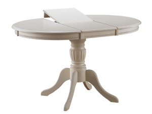 MASA DINING EXTENSIBILA OLIVIA, 106/141 CM, ECRU, BLAT DIN MDF SI PICIOARE DIN LEMN, STIL CLASIC - Img 2