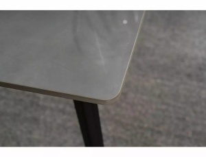 MASA DINING IVY, 140 CM, EFECT DE MARMURA GRI/NEGRU MAT, BLAT DIN CERAMICA SI PICIOARE DIN METAL, STIL MODERN - Img 8