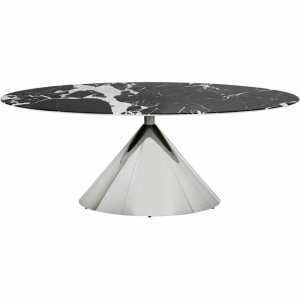 MASA DINING MAMBO CHROME 200X100 CM, CONFECTIONATA DIN MARMURA SI OTEL INOXIDABIL, STIL MODERN