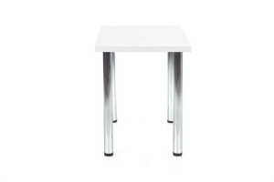 MASA DINING MODEX, ALB/CROM, 90 CM, BLAT DIN PAL SI PICIOARE DIN METAL , STIL MODERN - Img 2