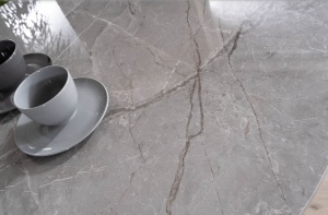 MASA DINING MURANO, 120 CM, EFECT DE MARMURA GRI/NEGRU MAT, BLAT DIN CERAMICA SI PICIOARE DIN METAL, STIL MODERN - Img 5