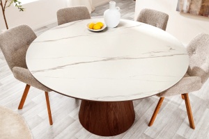 MASA DINING ROTUNDA, UNIQUE, 120CM, LEMN FURNIRUIT SI CERAMICA, ARTIM GROUP SELECTION - Img 6