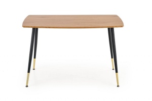 MASA DINING TRIPOLIS, STEJAR AURIU/NEGRU/AURIU, 120 CM, BLAT DIN MDF SI PICIOARE DIN METAL, STIL MODERN - Img 3