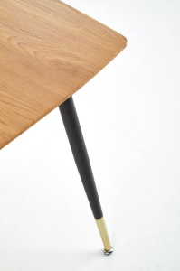 MASA DINING TRIPOLIS, STEJAR AURIU/NEGRU/AURIU, 120 CM, BLAT DIN MDF SI PICIOARE DIN METAL, STIL MODERN - Img 5