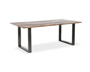 MASA DINING, WOTAN II 160CM, DIN METAL SI LEMN MASIV SALCAM, COD 40877, STIL INDUSTRIAL
