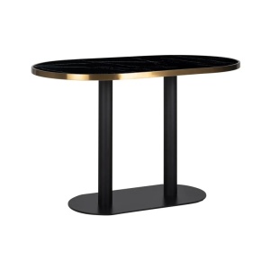 MASA DINING ZENGA, 120 CM, EFECT DE MARMURA NEAGRA/AURIU/NEGRU , DIN MARMURA ARTIFICIALA SI METAL, RICHMOND INTERIORS