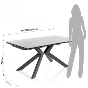 MASA EXTENSIBILA DIN CERAMICA 160/240CM, TIPS EVOLUTION, COD 3825, STIL MODERN, REALIZATA DIN METAL SI CERAMICA - Img 6