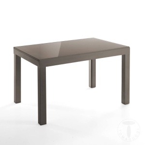 MASA EXTENSIBILA ELEGANTA 120/350CM, LONG, COD 3345, STIL MODERN, REALIZATA DIN METAL SI STICLA/MDF