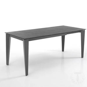 MASA EXTENSIBILA ELEGANTA 130/180CM, ALF STONE, COD 3869, STIL MODERN, REALIZATA DIN METAL SI STICLA - Img 2