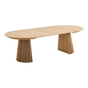 MASA EXTENSIBILA ROTUNDA OSAKA ø120x120-160-200-240x75 cm, REALIZATA DIN MDF, FURNIR, CULOARE STEJAR, HOUSE NORDIC