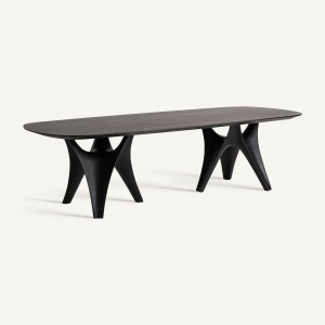 MASA SUFRAGERIE DEOSEBITA, BILZEN 280CM, FURNIR/MDF SI FIBRA DE STICLA, NEGRU, ARTIM GROUP SELECTION - Img 2