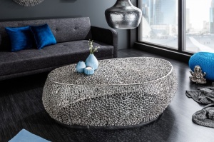 MASUTA DE CAFEA 120CM, STIL MODERN UNICAT, LEAF ARGINTIE