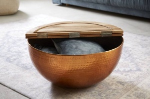 MASUTA DE CAFEA 70CM, ORIENT,COD 41454, METAL CULOAREA CUPRULUI, STIL MODERN - Img 3