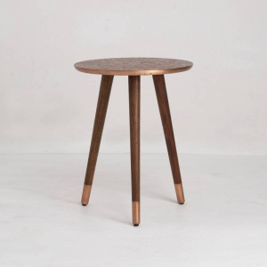 MASUTA DE CAFEA, ALCASAR 50CM, METAL SI LEMN, CUPRU, COD 43354, MODEL DEOSEBIT