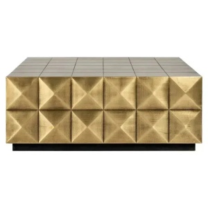 MASUTA DE CAFEA COLLADA, 90X90 CM, AURIU MAT, DIN MDF SI METAL, RICHMOND INTERIORS - Img 4