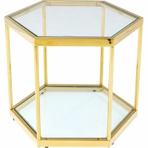 MASUTA DE CAFEA COMB GOLD 45, CONFECTIONATA DIN OTEL SI STICLA, STIL MODERN