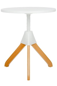 MASUTA DE CAFEA CU INALTIME REGLABILA, JERRY ALB/NATURAL, DIN POLIPROPILENA SI MDF, STIL INDUSTRIAL - Img 2