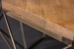 MASUTA DE CAFEA, DIAMOND 69CM, COD 40391, DIN LEMN MASIV, DESIGN INDUSTRIAL - Img 3