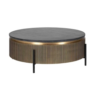 MASUTA DE CAFEA IRONVILLE, 90 CM, NEGRU/AURIU, DIN MDF, MARMURA SI METAL, RICHMOND INTERIORS - Img 4