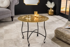 MASUTA DE CAFEA, MARRAKESCH 60CM, DIN METAL, AURIU/NEGRU, ARTIM GROUP SELECTION