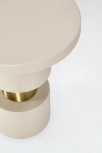 MASUTA DE CAFEA MITUL FOG BEJ/AURIU, CONFECTIONATA DIN METAL, STIL MODERN - Img 2