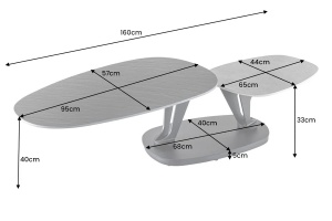 MASUTA DE CAFEA, MOVEMENT 95-160CM, DIN METAL SI CERAMICA, NEGRU/ASPECT PIATRA, ARTIM GROUP SELECTION - Img 3
