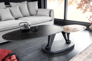 MASUTA DE CAFEA, MOVEMENT 95-160CM, DIN METAL SI CERAMICA, NEGRU/ASPECT PIATRA, ARTIM GROUP SELECTION - Img 6