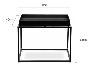 MASUTA DE CAFEA RITTA XL, NEAGRA, CONFECTIONATA DIN METAL STIL MODERN - Img 4