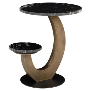 MASUTA DE CAFEA TIBBY, 825312, NEAGRA, CONFECTIONATA DIN MARMURA NEAGRA DE ATLANTA, ALUMINIU SI MDF, RICHMOND INTERIORS