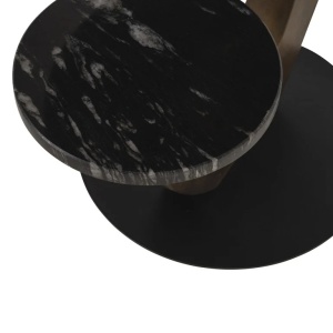MASUTA DE CAFEA TIBBY, 825312, NEAGRA, CONFECTIONATA DIN MARMURA NEAGRA DE ATLANTA, ALUMINIU SI MDF, RICHMOND INTERIORS - Img 3