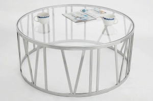 MASUTA DE CAFEA TIME ROMAN, DIN METAL SI STICLA, STIL MODERN - Img 2