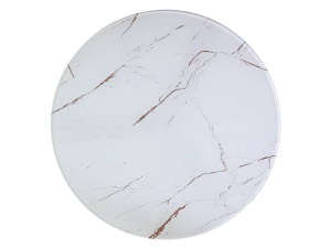 MASUTA DE CAFEA VEGA B, 80 CM, EFECT DE MARMURA ALBA/NEGRU/AURIU, BLAT DIN STICLA SECURIZATA, FURNIR SI CADRU DIN METAL, STIL MODERN - Img 2