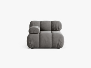 MODUL CANAPEA BELLIS, PE STANGA GRI DESCHIS, CU TAPITERIE DIN CATIFEA BLUVEL, MICADONI