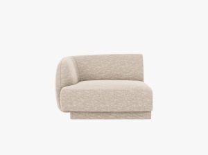 MODUL CANAPEA MILEY, PE STANGA, BEJ, CU TAPITERIE DIN TEXTIL CHENILLE HAGA, MICADONI