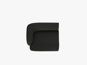 MODUL CANAPEA MILEY, PE STANGA, NEGRU, CU TAPITERIE DIN TEXTIL BOUCLE BALOO, MICADONI - Img 3