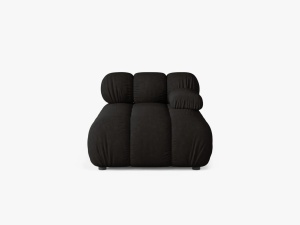 MODUL SEZLONG COLTAR BELLIS, PE DREAPTA, NEGRU, CU TAPITERIE DIN TEXTIL STRUCTURAT LIBERTY, MICADONI
