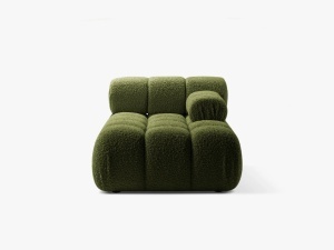 MODUL SEZLONG COLTAR BELLIS, PE DREAPTA, VERDE, CU TAPITERIE DIN TEXTIL BOUCLE ROLF, MICADONI