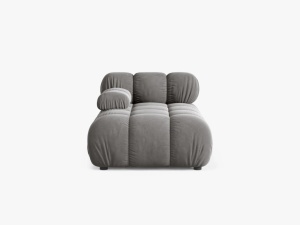 MODUL SEZLONG COLTAR BELLIS, PE STANGA, GRI DESCHIS, CU TAPITERIE DIN CATIFEA BLUVEL, MICADONI