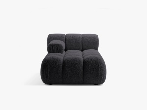 MODUL SEZLONG COLTAR BELLIS, PE STANGA, GRI GRAFIT, CU TAPITERIE DIN TEXTIL BOUCLE ROLF, MICADONI