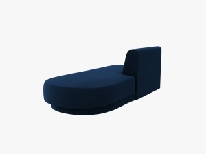 MODUL SEZLONG MILEY, PE DREAPTA, ALBASTRU ROYAL, CU TAPITERIE DIN CATIFEA BLUVEL, MICADONI