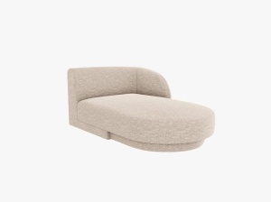 MODUL SEZLONG MILEY, PE DREAPTA, BEJ, CU TAPITERIE DIN TEXTIL CHENILLE EDEN, MICADONI