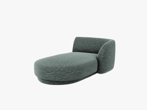 MODUL SEZLONG MILEY, PE DREAPTA, VERDE BENZINA, CU TAPITERIE DIN TEXTIL CHENILLE HAGA - Img 2