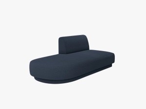 MODUL SEZLONG MILEY, PE STANGA, ALBASTRU INCHIS, CU TAPITERIE DIN TEXTIL BOUCE BALOO, MICADONI