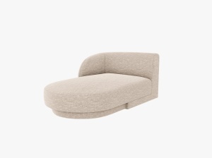 MODUL SEZLONG MILEY, PE STANGA, BEJ, CU TAPITERIE DIN TEXTIL CHENILLE HAGA, MICADONI