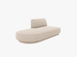 MODUL SEZLONG MILEY, PE STANGA, BEJ, CU TAPITERIE DIN TEXTIL CHENILLE HAGA, MICADONI