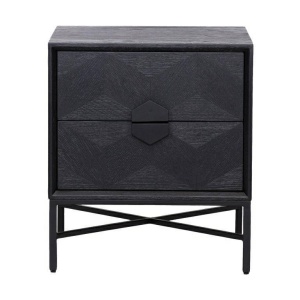 NOPTIERA BLAX, NEAGRA, 7544, DIN FURNIR DE STEJAR SI METAL, STIL MODERN - Img 7