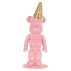 OBIECT DECORATIV, BEAR PINK 40CM, ROZ, POLIRASINA, RICHMOND INTERIORS