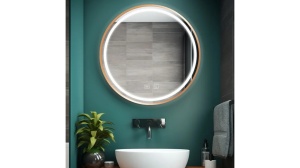OGLINDA BAIE REA MMJ, CU LED, 60CM, AURIU ROSE PERIAT, DIN STICLA, CALITATE SUPERIOARA - Img 5
