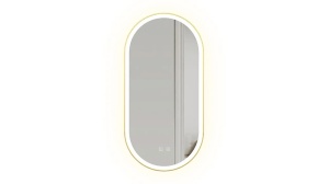 OGLINDA BAIE REA OVL, CU LED, 50x100CM, AURIU PERIAT, DIN STICLA, CALITATE SUPERIOARA